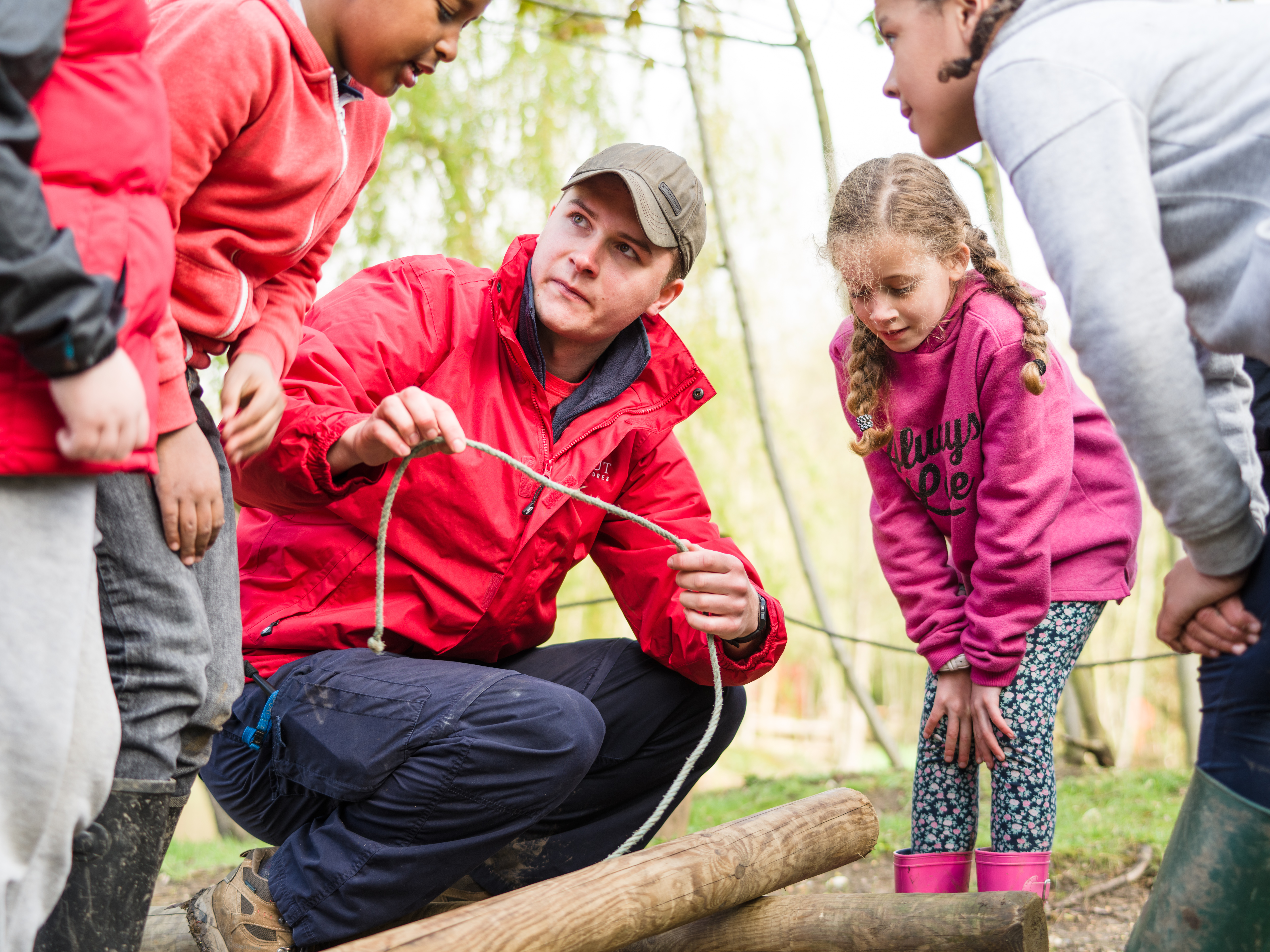 A Squirrel leader helping at a session